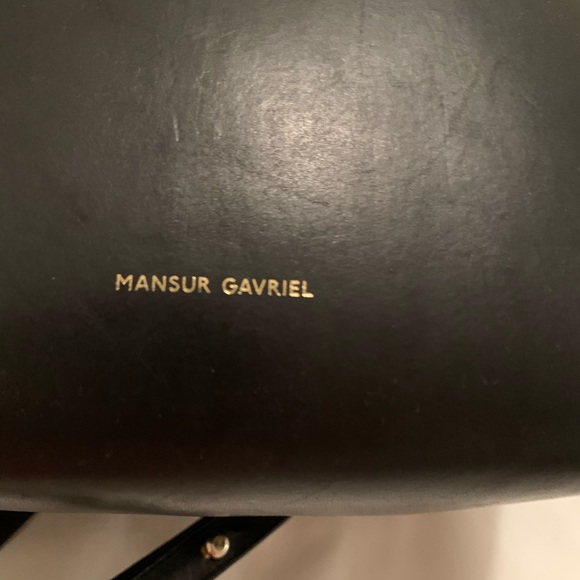 Mansur Gavriel Mini Backpack in Black/Blue - Picture 7 of 9